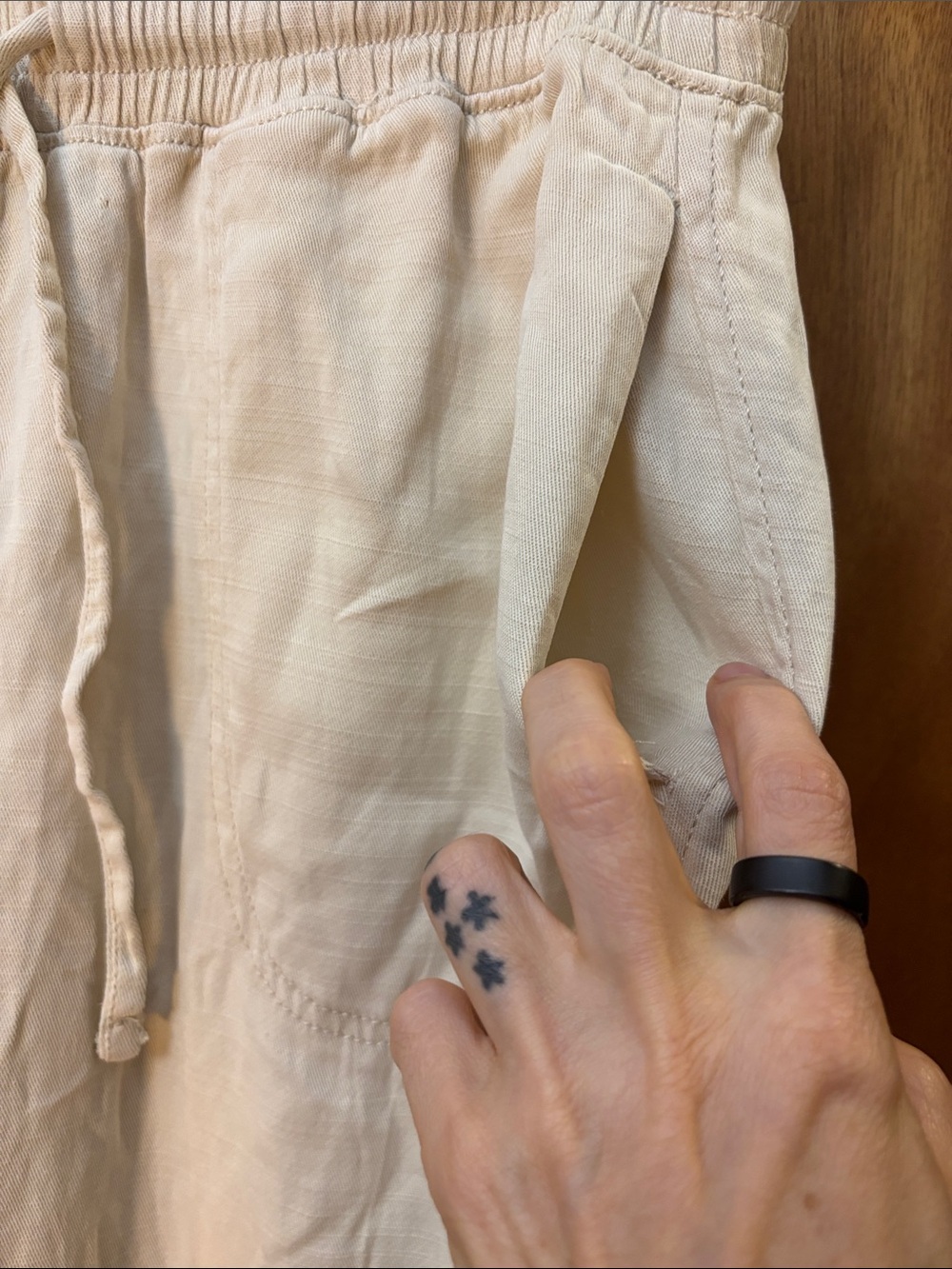 Sonoma Beige Elastic-Waist Drawstring pants - Picture 5 of 7